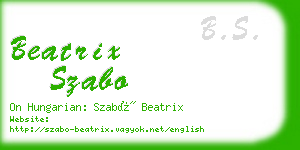 beatrix szabo business card